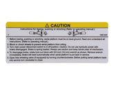 106515 Decal, Caution Brake | Skyjack